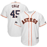 Gerrit Cole Houston Astros Majestic 2019 Postseason Official Cool Base Player Jersey - White