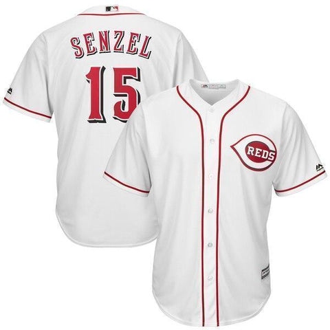 Nick Senzel Cincinnati Reds Majestic Official Cool Base Player Jersey – White