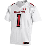 #1 Texas Tech Red Raiders Under Armour Replica Football Jersey - White