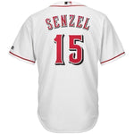 Nick Senzel Cincinnati Reds Majestic Official Cool Base Player Jersey – White