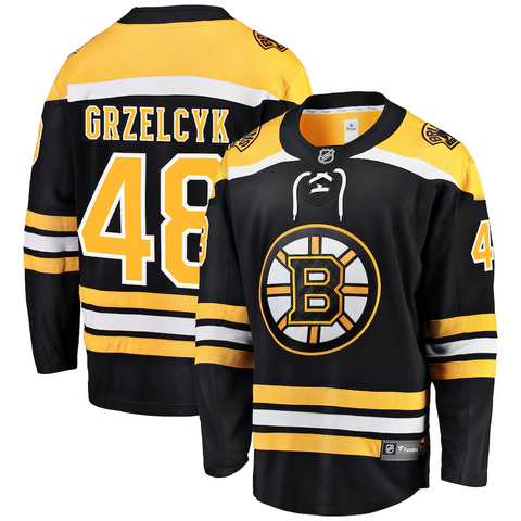 Men's Boston Bruins Matt Grzelcyk Fanatics Branded Black Home Breakaway Player Jersey