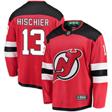 Men's New Jersey Devils Nico Hischier Fanatics Branded White Alternate Breakaway Player Jersey Red/White