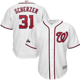 Max Scherzer Washington Nationals Majestic 2019 Postseason Official Cool Base Player Jersey - White