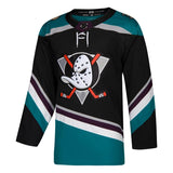 Anaheim Ducks adidas Alternate Authentic Blank Jersey - Black/Teal