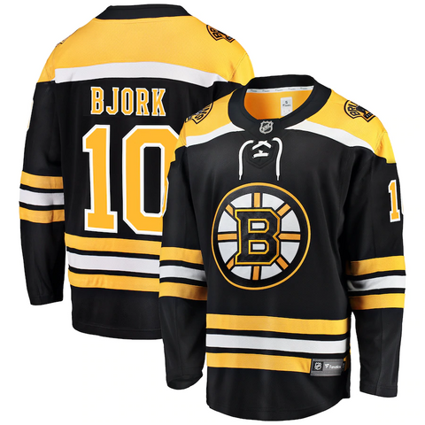 Men's Boston Bruins Anders Bjork Fanatics Branded Black Home Breakaway Player Jersey