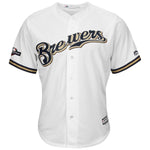 Milwaukee Brewers Majestic 2019 Postseason Official Cool Base Team Jersey - White