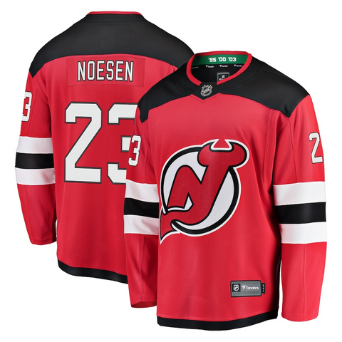 Men's New Jersey Devils Stefan Noesen Fanatics Branded Red Home Breakaway Player Jersey