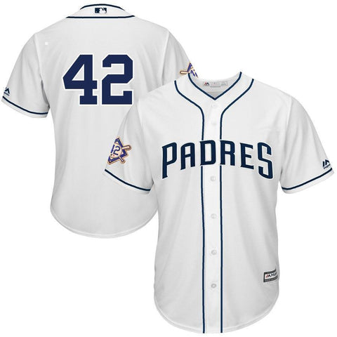 San Diego Padres Majestic 2019 Jackie Robinson Day Official Cool Base Jersey – White