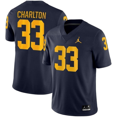 Taco Charlton Michigan Wolverines Jordan Brand Game Jersey – Navy