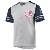 New York Yankees Stitches Button-Up Jersey - Gray/Navy