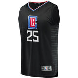 Mfiondu Kabengele LA Clippers Fanatics Branded Fast Break Replica Jersey Black - Statement Edition