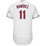 Jose Ramirez Cleveland Indians Majestic Home 2019 All-Star Game Patch Flex Base Player Jersey – White/Scarlet