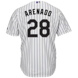 Nolan Arenado Colorado Rockies Majestic Home Official Cool Base Player Jersey - White/Purple