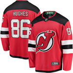 Men's New Jersey Devils Jack Hughes Fanatics Branded Red Home Premier Breakaway Player Jersey