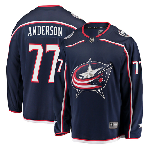 Men's Columbus Blue Jackets Josh Anderson Fanatics Branded Navy Breakaway Jersey