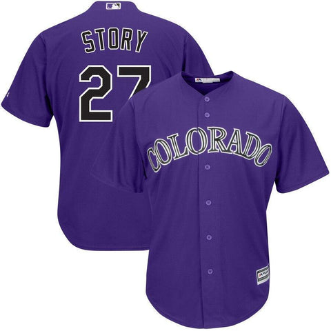 Trevor Story Colorado Rockies Majestic Alternate Official Cool Base Player Jersey - Purple