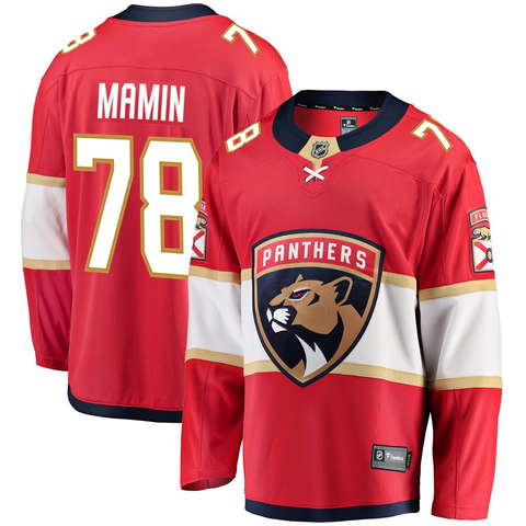 Men's Florida Panthers Maxim Mamin Fanatics Branded Red Breakaway Jersey