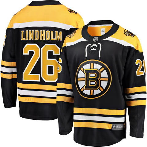 Men's Boston Bruins Par Lindholm Fanatics Branded Black Replica Player Jersey