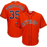 Justin Verlander Houston Astros Majestic 2019 Postseason Official Cool Base Player Jersey - Orange