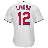 Francisco Lindor Cleveland Indians Majestic Alternate 2019 Cool Base Player Jersey – Scarlet/White