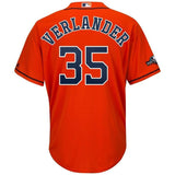 Justin Verlander Houston Astros Majestic 2019 Postseason Official Cool Base Player Jersey - Orange