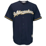 Milwaukee Brewers Majestic Official Cool Base Jersey - Navy -