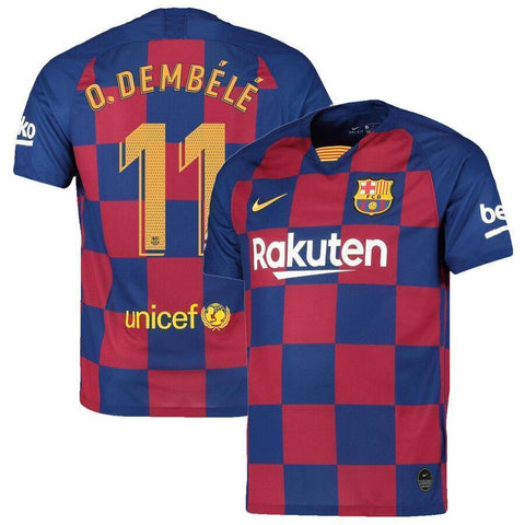 Ousmane Dembélé Barcelona Home Soccer Jersey 2019-20 - Royal