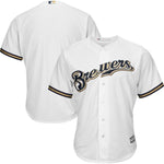 Milwaukee Brewers Majestic Official Cool Base Jersey - White