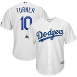 Justin Turner Los Angeles Dodgers Majestic 2019 Postseason Home Official Cool Base Player Jersey - White