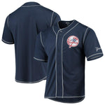 New York Yankees Stitches Team Color Button-Down Jersey - Navy/White