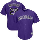 Nolan Arenado Colorado Rockies Majestic Home Official Cool Base Player Jersey - White/Purple