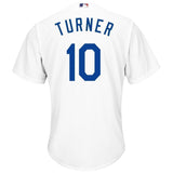 Justin Turner Los Angeles Dodgers Majestic Official Cool Base Player Jersey - White/Royal