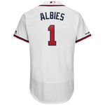 Ozzie Albies Atlanta Braves Majestic 2019 Home Collection Flex Base Player Jersey – White