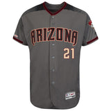 Zack Greinke Arizona Diamondbacks Majestic Road Collection Flex Base Player Jersey – Gray