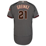 Zack Greinke Arizona Diamondbacks Majestic Road Collection Flex Base Player Jersey – Gray