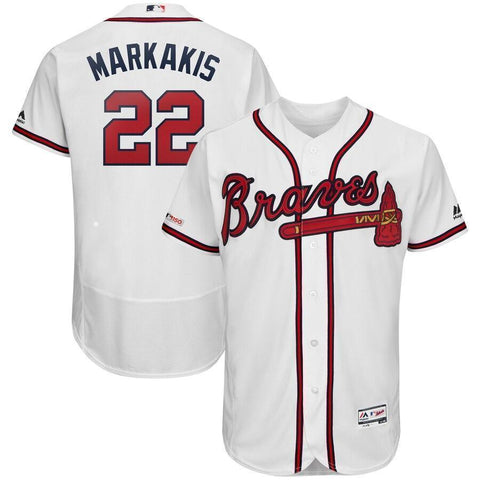 Nick Markakis Atlanta Braves Majestic 2019 Home Collection Flex Base Player Jersey – White