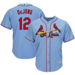 Paul DeJong St. Louis Cardinals Majestic Alternate Cool Base Player Jersey – Horizon Blue/White