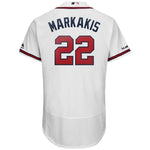 Nick Markakis Atlanta Braves Majestic 2019 Home Collection Flex Base Player Jersey – White