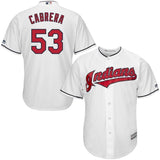 Melky Cabrera Cleveland Indians Majestic Home Official Cool Base Player Jersey - White