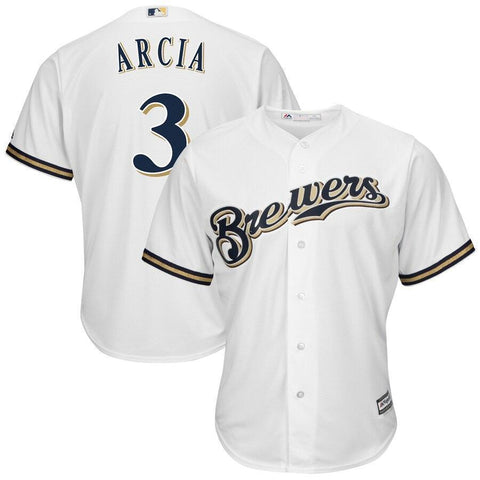 Orlando Arcia Milwaukee Brewers Majestic Cool Base Home Player Jersey - White