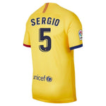 Sergio Busquets Barcelona 2019/20 Away Stadium Player Jersey – Yellow