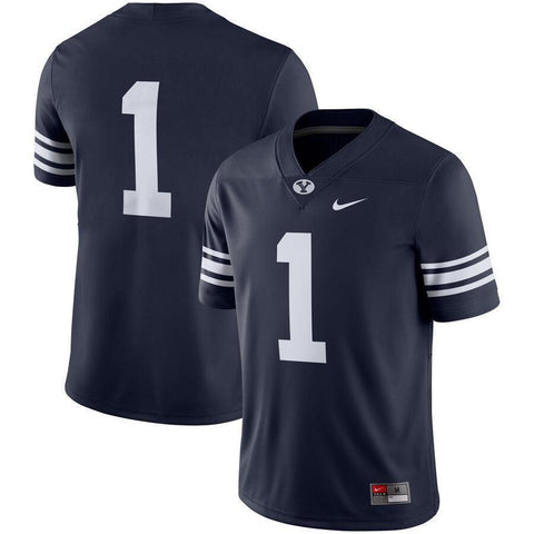 #1 BYU Cougars Nike Game Jersey - Navy