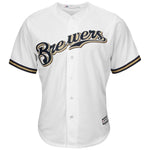 Lorenzo Cain Milwaukee Brewers Majestic Official Cool Base Player Jersey - White