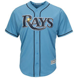 Tampa Bay Rays Majestic Official Cool Base Player Jersey - Columbia Blue