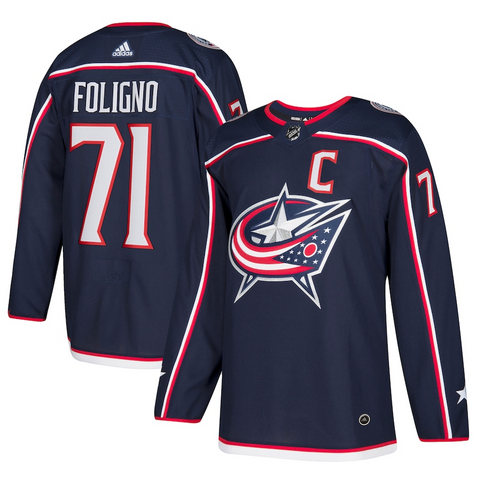 Men's Columbus Blue Jackets Nick Foligno adidas Navy Player Jersey