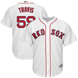 Sam Travis Boston Red Sox Majestic Home Cool Base Replica Player Jersey - White