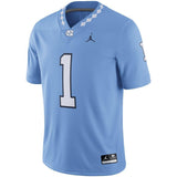 North Carolina Tar Heels Jordan Brand Game Football Jersey - Carolina Blue