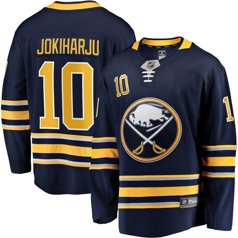 Men's Buffalo Sabres Henri Jokiharju Fanatics Branded Navy Breakaway Team Color Player Jersey