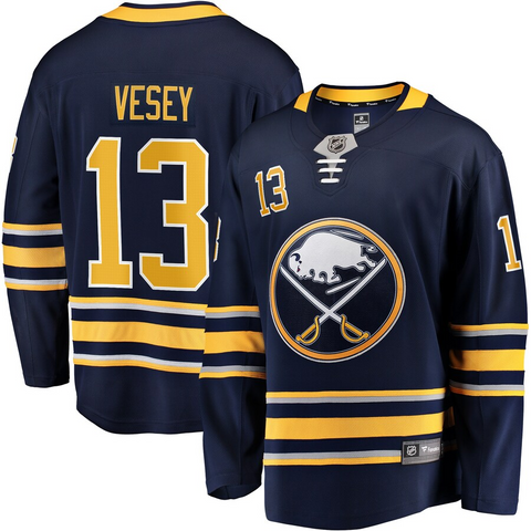 Men's Buffalo Sabres Jimmy Vesey Fanatics Branded Navy Breakaway Team Color Player Jersey