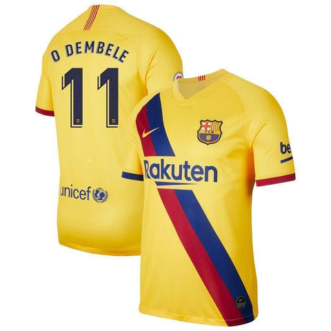 Ousmane Dembélé Barcelona 2019/20 Away Stadium Player Jersey – Yellow